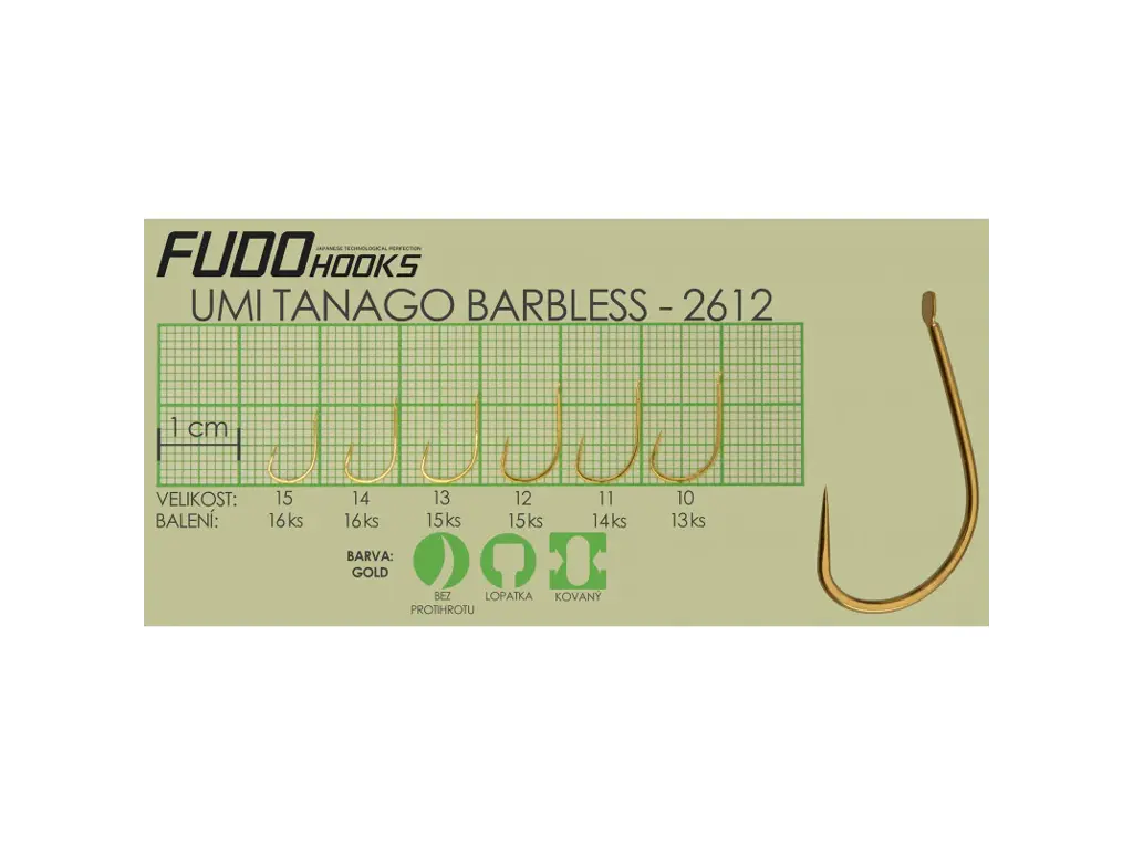 Fudo Háčky Tanago Barbless vel. 10, 13ks