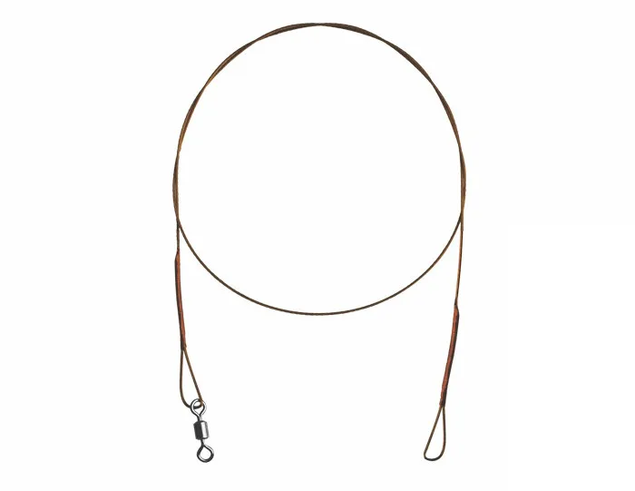 Delphin BOMB! Ocelové lanko s obratlíkem a smyčkou 50cm, 11kg, 2ks