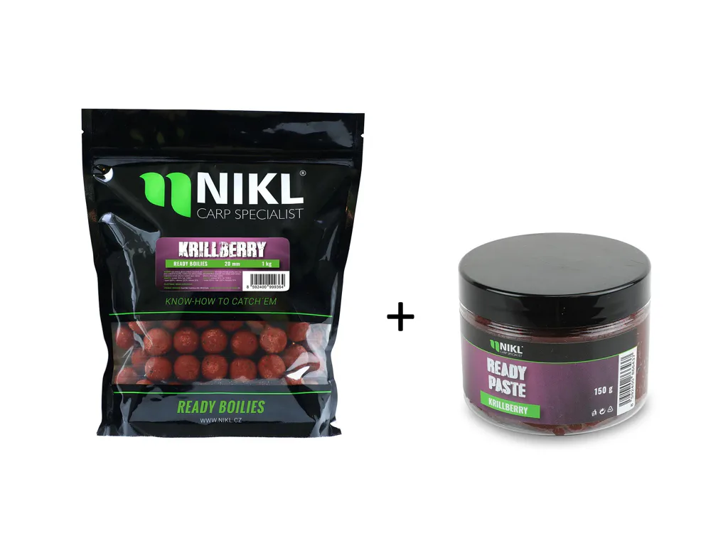 Nikl Ready boilie 20mm, 1kg + Ready pasta Krill Berry