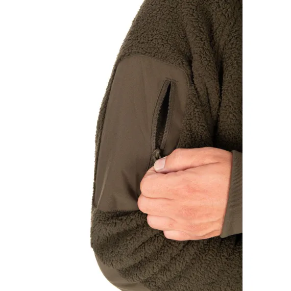 Olive Sherpa Hybrid Jacket